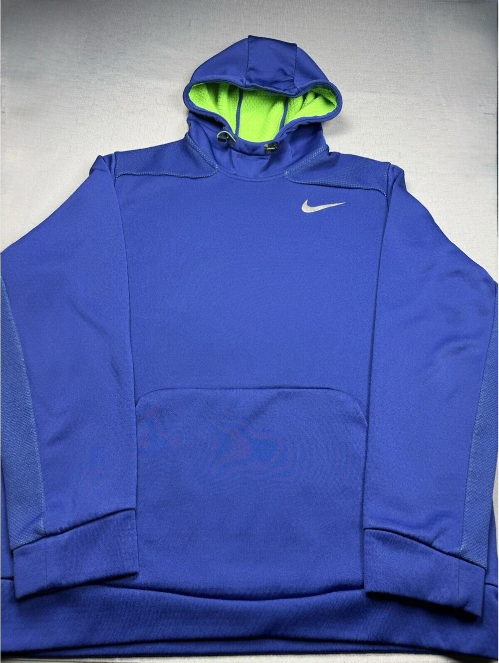 Nike Therma-FIT Pullover Hoodie Mens XL Blue Volt Fleece Athletic Swoosh